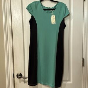 Beyond this plane size M cap sleeve color block dress NWT